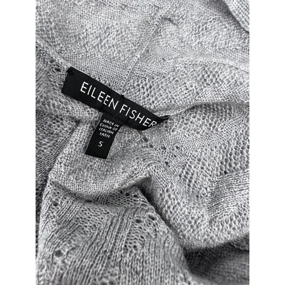 Eileen Fisher Cardigan Sweater Sz Small 100% Merino Wool Open Front Lightweight - Picture 10 of 11
